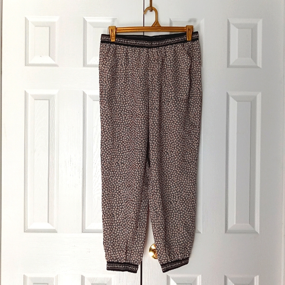 Max Studio Pants XL Stretch Waistband Satin Feel Cinched Ankles Pockets Joggers